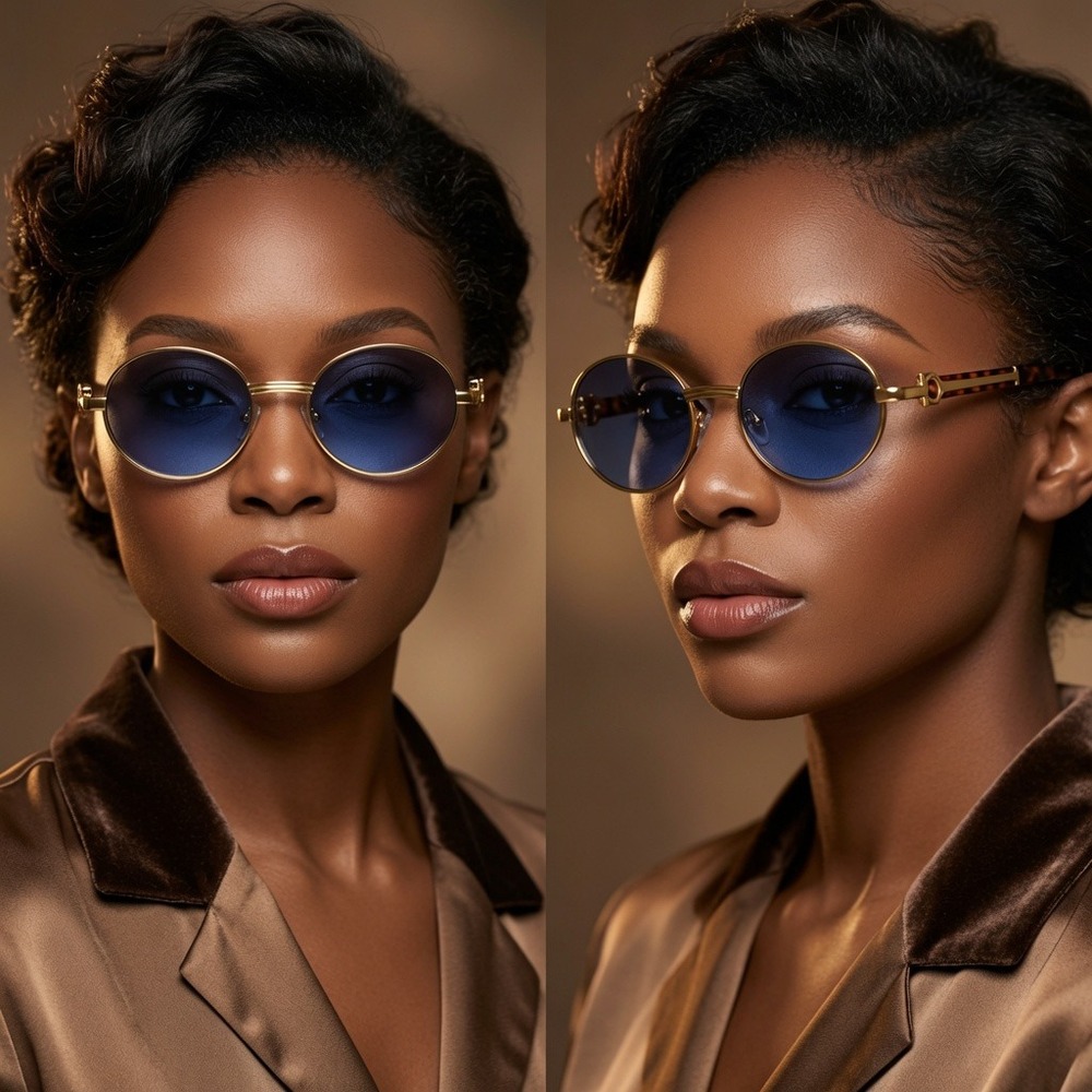 Sunglasses Women Fashion Trendy Blue Lens Retro Vintage Shades Casual UV400 New